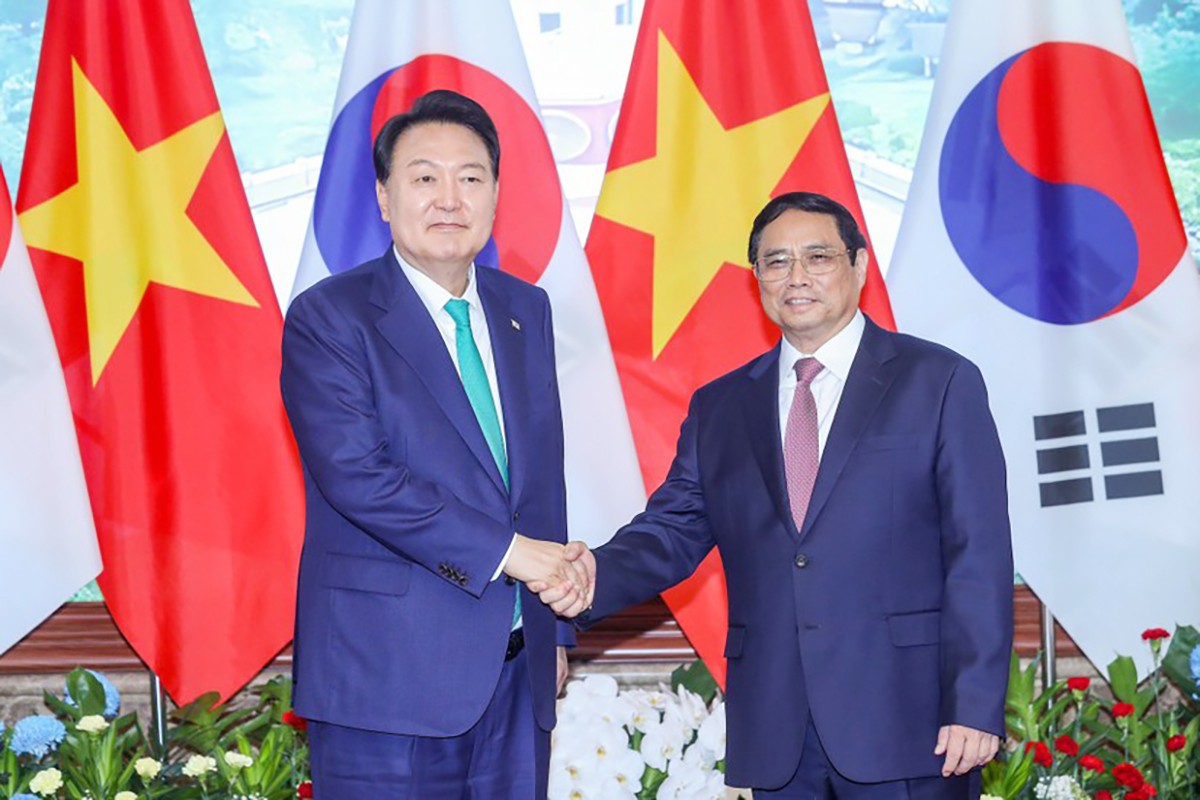 Thủ tướng Chính phủ Phạm Minh Chính tiếp Tổng thống Hàn Quốc Yoon Suk Yeol