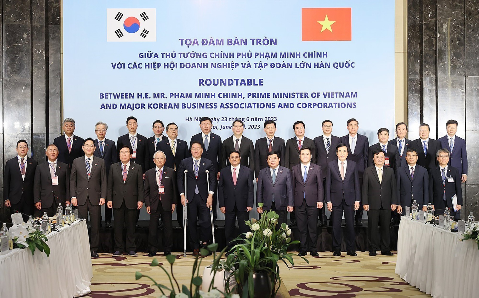 Đại diện các tập đoàn lớn của Hàn Quốc tháp tùng Tổng thống Hàn Quốc Yoon Suk Yeol trong chuyến thăm cấp Nhà nước đến Việt Nam tháng 6/2023.