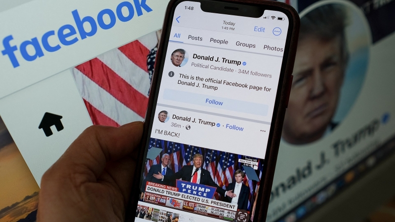 Facebook, Instagram bỏ hạn chế với tài khoản ông Donald Trump.