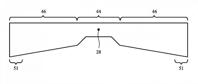 Mô tả cách Apple làm mỏng phần gập lại của màn hình trong bằng sáng chế. Ảnh: Apple.