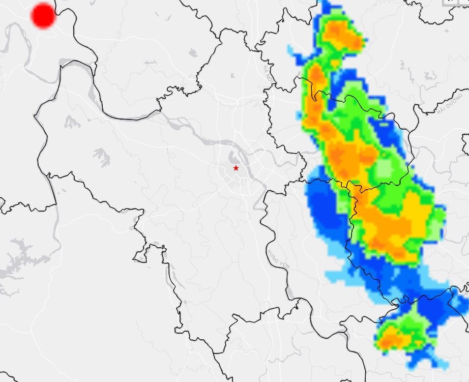 Hà Nội: Cảnh báo mưa dông khu vực nội thành trong chiều tối nay