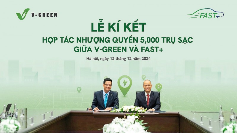 'Lộ diện' thêm một đối tác nhượng quyền lớn của V-GREEN với 5.000 trụ sạc