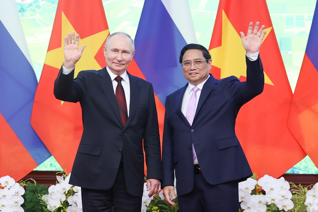 Thủ tướng Phạm Minh Chính hội kiến Tổng thống Nga Vladimir Putin có chuyến thăm cấp Nhà nước tới Việt Nam ngày 20/6/2024 - Ảnh: VGP