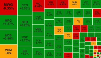 Nhóm chứng khoán kéo VN-Index phục hồi, NVL tiếp tục 'dò đáy' mới