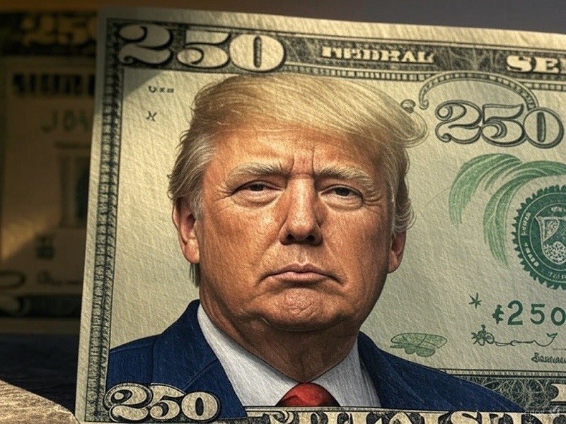 Ảnh mô phỏng tờ 250 USD in hình ông Donald Trump. Ảnh: RepJoeWilson