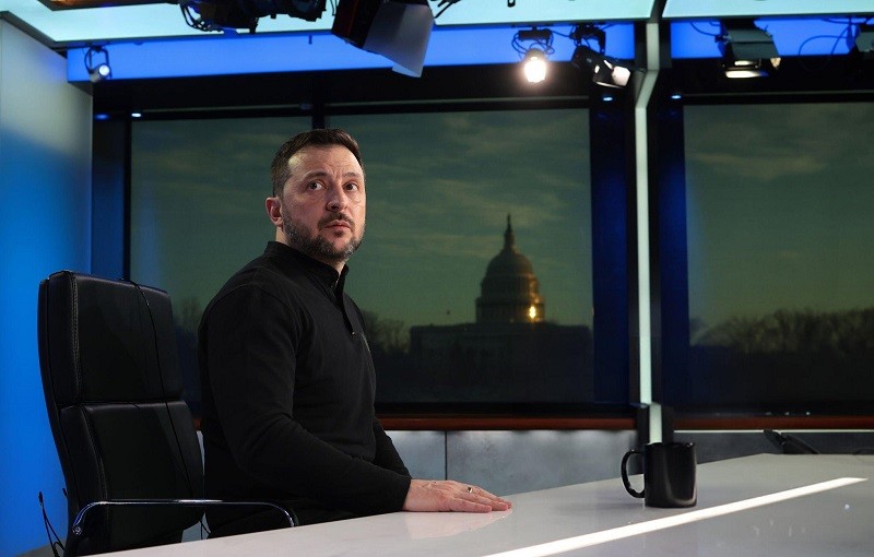 Tổng thống Zelensky trong cuộc phỏng vấn với Fox News. Ảnh: Getty