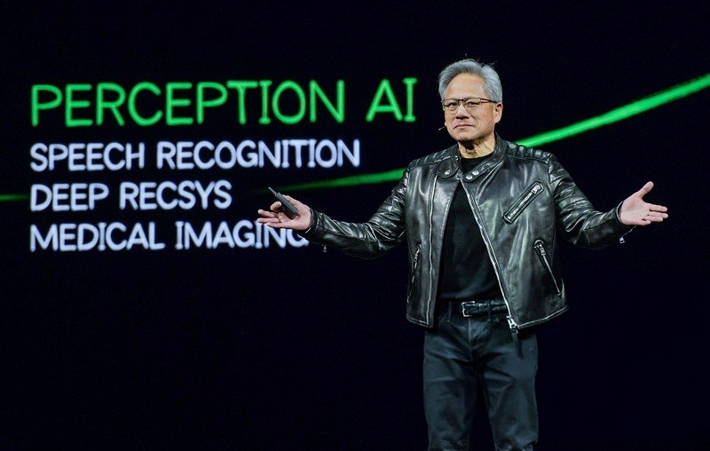 CEO Jensen Huang tại San Jose (Mỹ) ngày 18/3. Ảnh: Getty