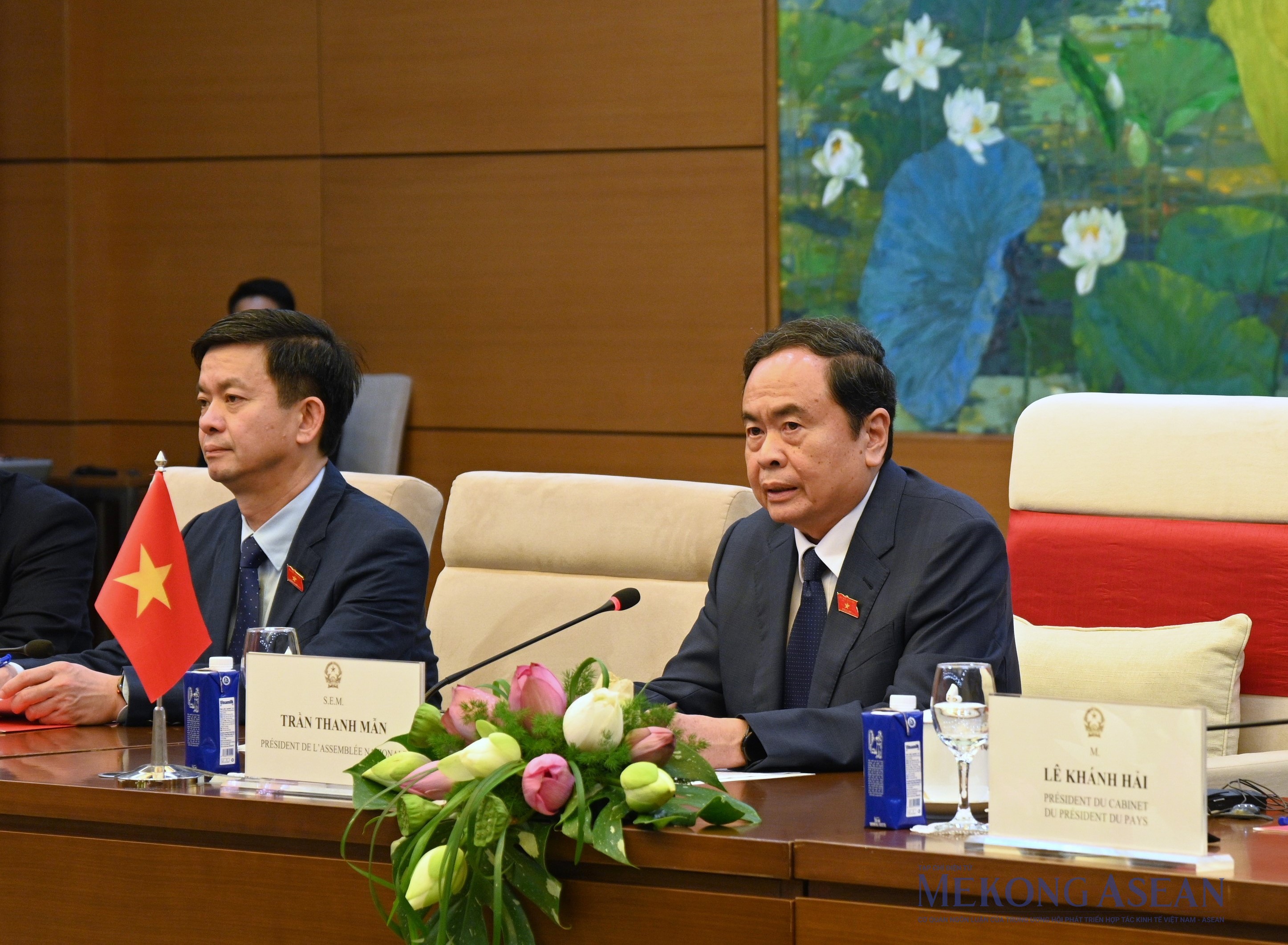 Chủ tịch Quốc hội Trần Thanh Mẫn hội kiến Tổng thống Pháp