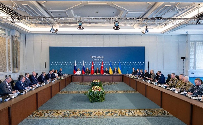 Quang cảnh cuộc đàm phán hôm 2/6 giữa Nga và Ukraine tại Istanbul. Ảnh: Getty