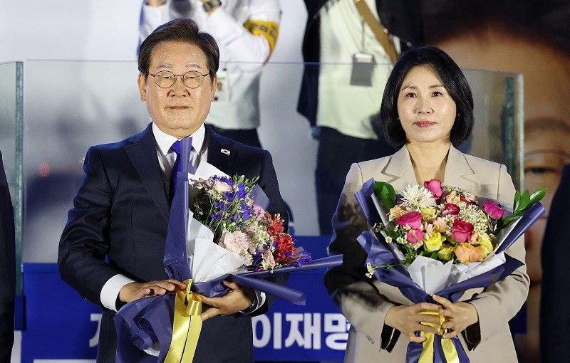 Tân Tổng thống Lee Jae-myung và phu nhân Kim Hea-Kyung. Ảnh: Getty