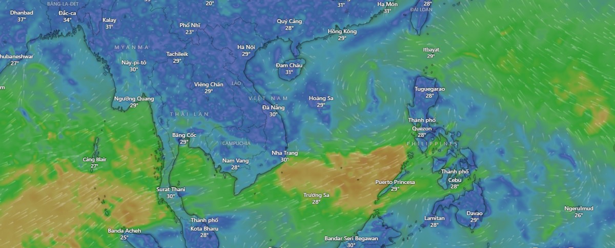 Hướng di chuyển và hình thành vùng áp thấp
