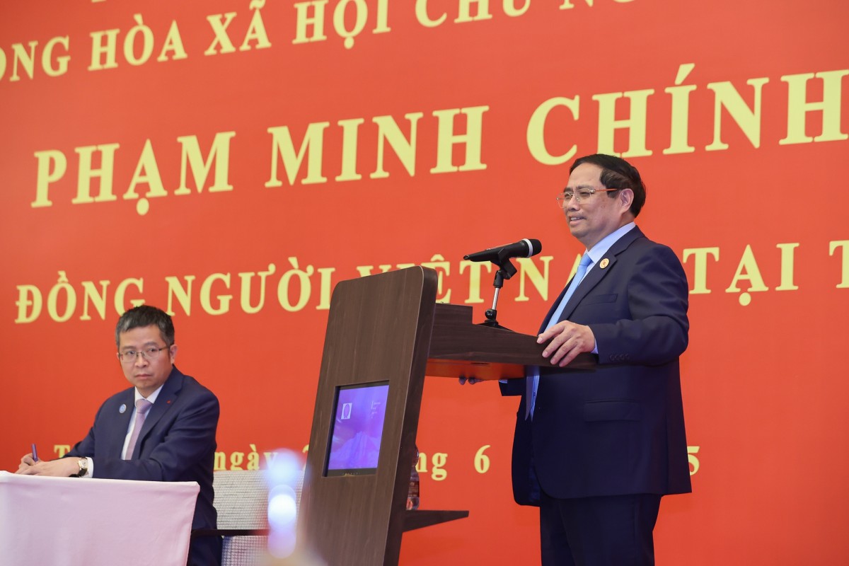 Thủ tướng khẳng định chủ trương của Đảng, Nhà nước luôn coi cộng đồng người Việt Nam ở nước ngoài là bộ phận không tách rời của cộng đồng các dân tộc Việt Nam. Ảnh: VGP.