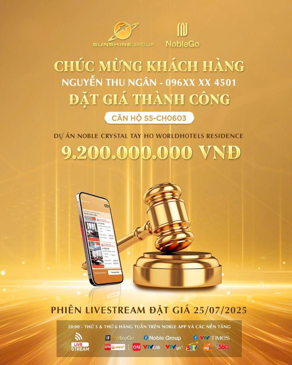 Căn hộ 5 sao tại Ciputra được 'chốt deal' với giá bất ngờ trên livestream ngày 25/7