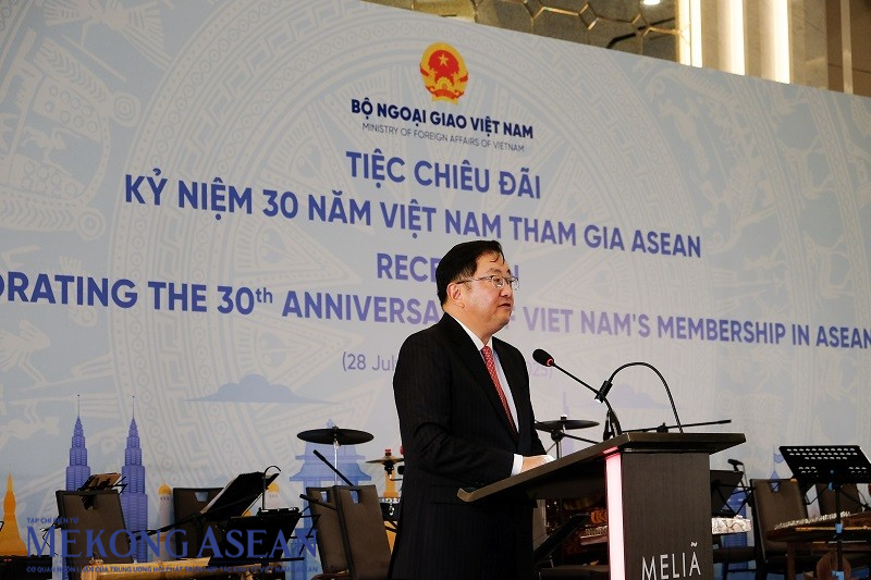 Đại sứ Malaysia tại Việt Nam Dato’ Tan Yang Thai phát biểu tại buổi lễ. Ảnh: Tùng Dương/Mekong ASEAN