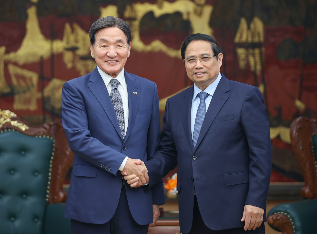 Thủ tướng Chính phủ Phạm Minh Chính đã tiếp ông Park Chang Dal, Đặc phái viên của Tổng thống Hàn Quốc. Ảnh: VGP.