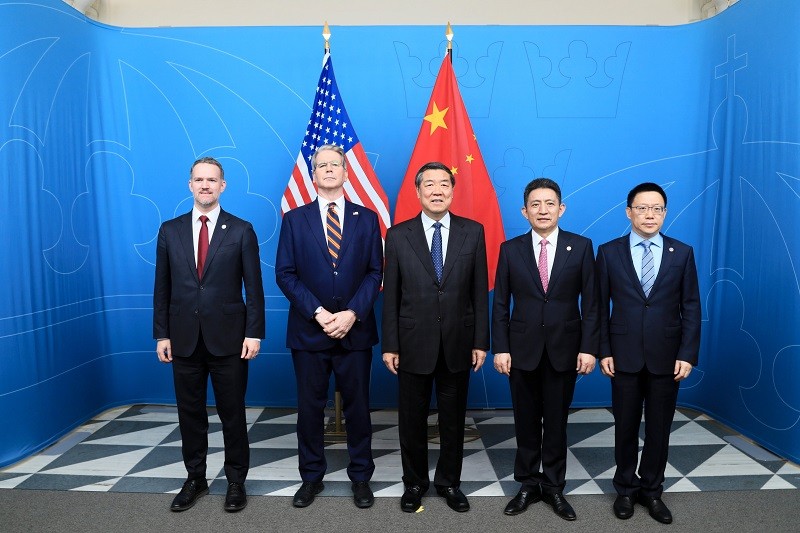 Bộ trưởng Tài chính Mỹ Scott Bessent (thứ hai từ trái sang). Ảnh: Bộ Thương mại Mỹ