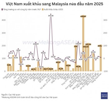 Điện tử dẫn đầu nhóm hàng Việt Nam xuất sang Malaysia nửa đầu năm 2025