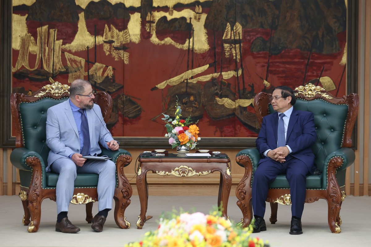 Chủ tịch Qualcomm bày tỏ kỳ vọng vào tương lai phát triển của Việt Nam, vào cơ hội hợp tác to lớn tại Việt Nam và tin tưởng hợp tác với Việt Nam sẽ tiếp tục thành công tốt đẹp. Ảnh: VGP.