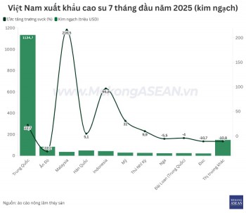 Xuất khẩu cao su sang Trung Quốc tăng mạnh nhờ giá bán cao