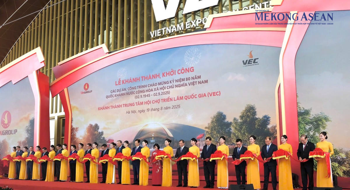 Lễ khánh thành Trung tâm Hội chợ Triển lãm Quốc gia tại Đông Anh, Hà Nội. Ảnh: Tùng Dương/Mekong ASEAN.