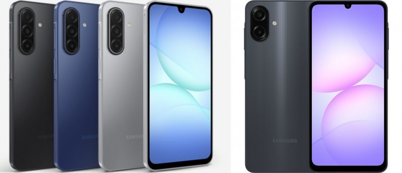 Bộ đôi điện thoại tầm trung Galaxy A17 (trái) và A07 (phải) mới ra mắt của Samsung (Ảnh: Samsung).