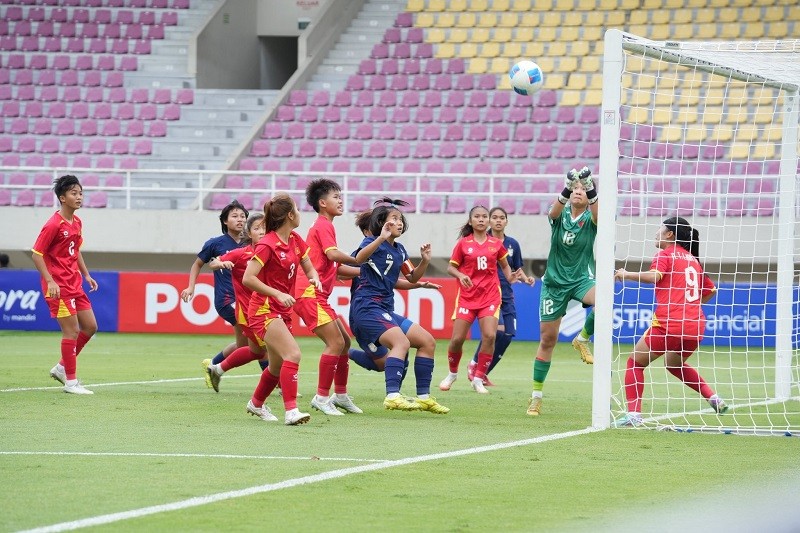 U16 nữ Việt Nam dừng bước tại bán kết giải U16 nữ Đông Nam Á 2025. Ảnh: FAT