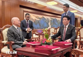 Chủ tịch nước gặp lãnh đạo các nước tại lễ kỷ niệm chiến thắng phát xít