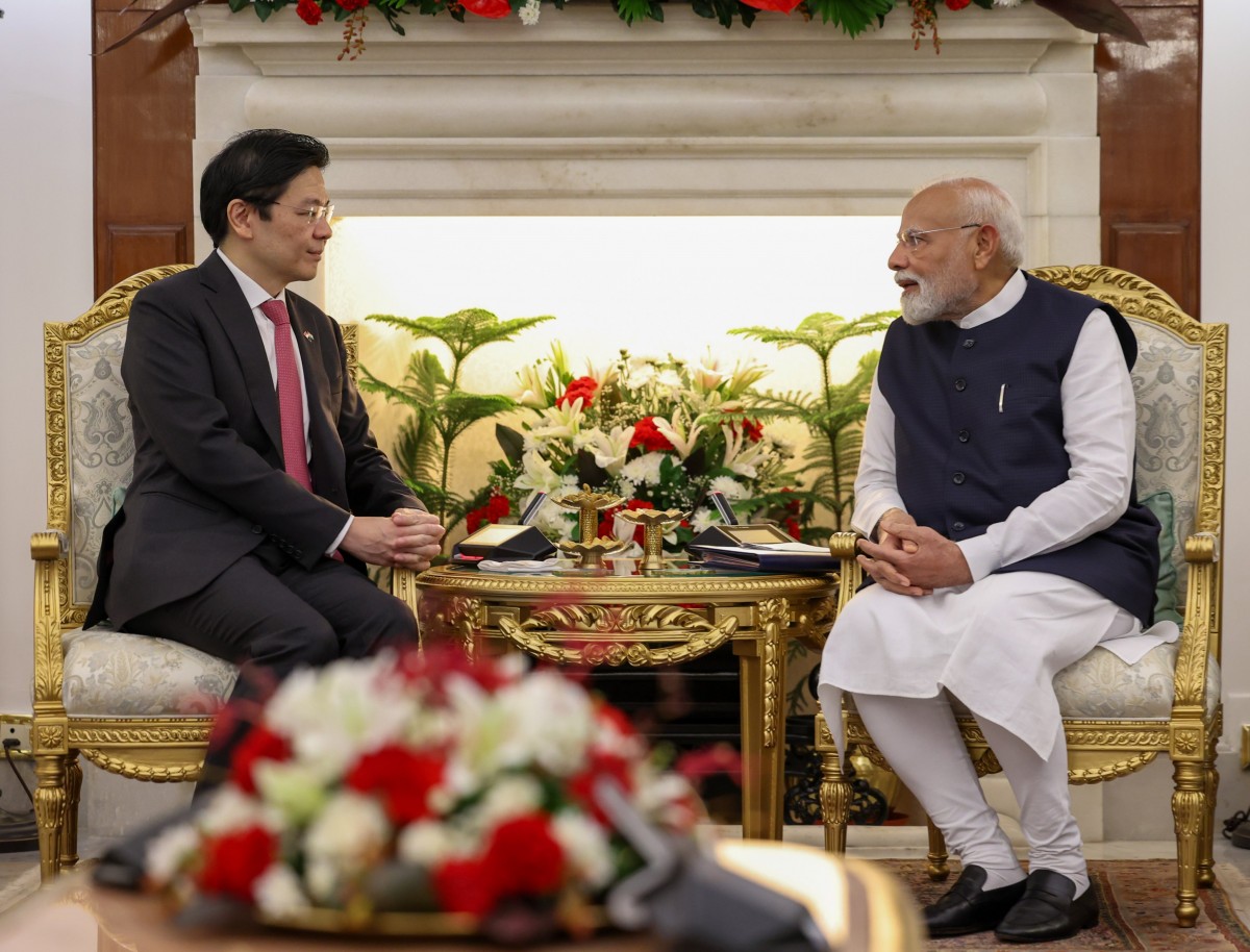 Thủ tướng Singapore Lawrence Wong (trái) hội đàm với Thủ tướng Ấn Độ Narendra Modi tại New Delhi ngày 4/9. Ảnh: X/@narendramodi