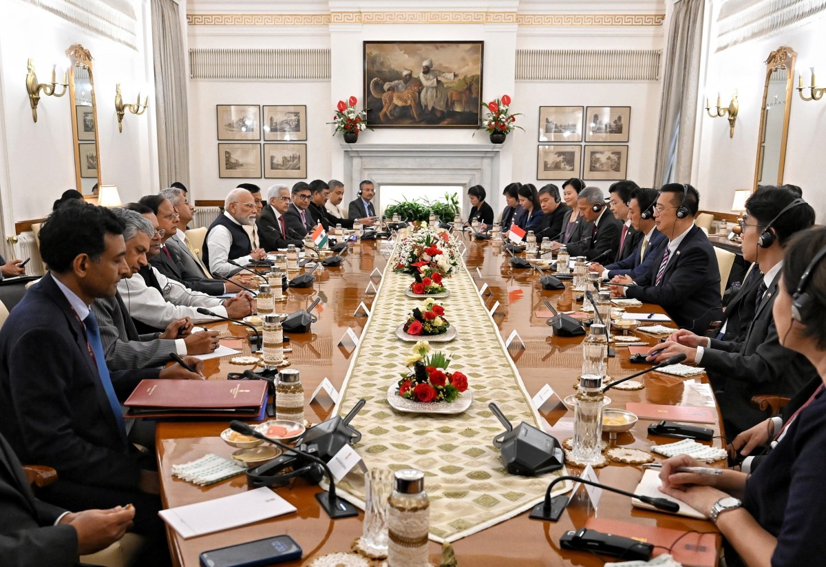 Quang cảnh cuộc họp ngày 4/9 tại Dinh Hyderabad (New Delhi). Ảnh: X/@narendramodi