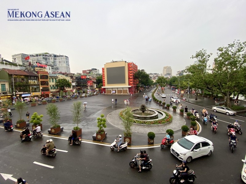 Khu vực Diện mạo khoáng đạt của quảng trường Đông Kinh Nghĩa Thục sau cải tạo