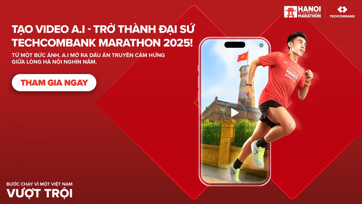 Cộng đồng mê chạy bộ hào hứng tạo video AI cùng giải Marathon quốc tế Techcombank
