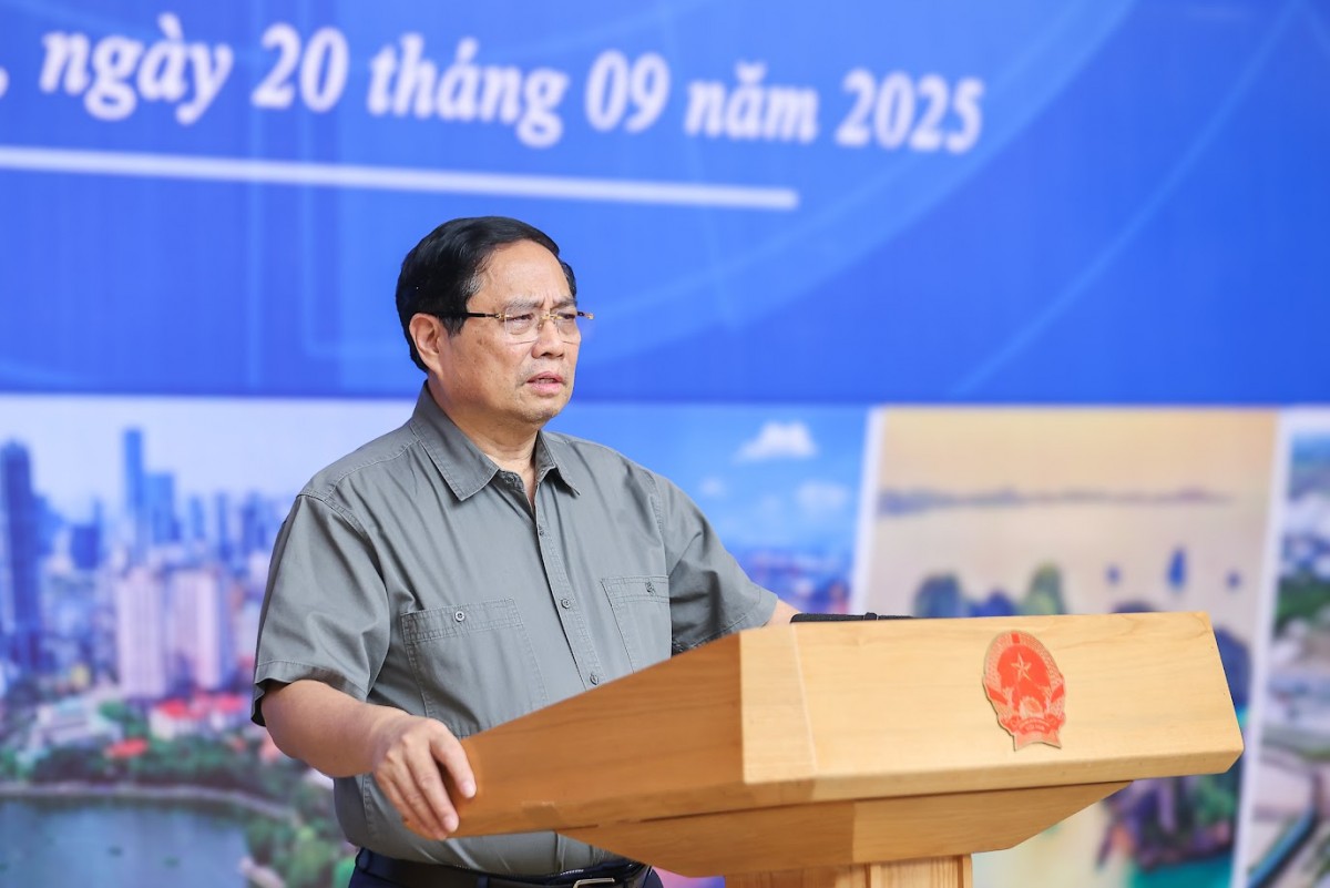 Thủ tướng Chính phủ Phạm Minh Chính đã chủ trì hội nghị lần thứ 6 Hội đồng điều phối vùng Đồng bằng sông Hồng. Ảnh: VGP.