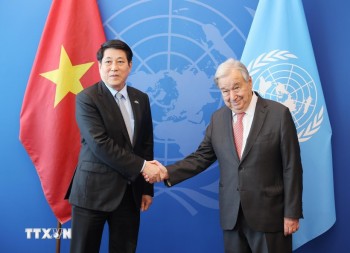 Chủ tịch nước Lương Cường gặp Tổng Thư ký Liên Hợp Quốc António Guterres