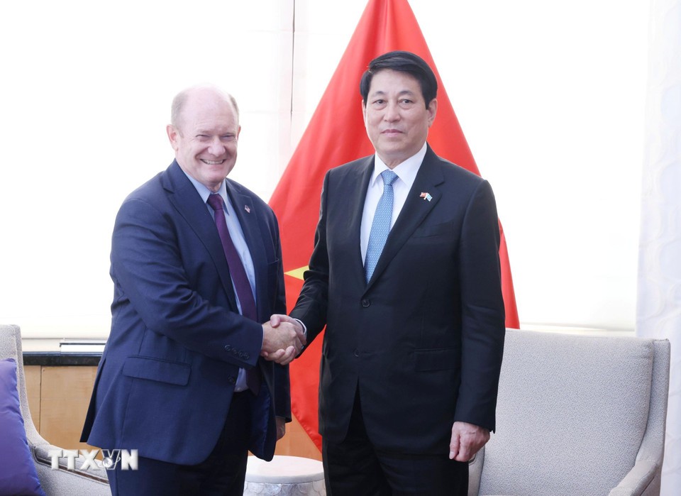 Chủ tịch nước Lương Cường tiếp các nghị sĩ Mỹ