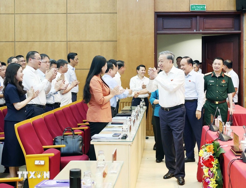 Tổng Bí thư Tô Lâm và các đại biểu. Ảnh: TTXVN.