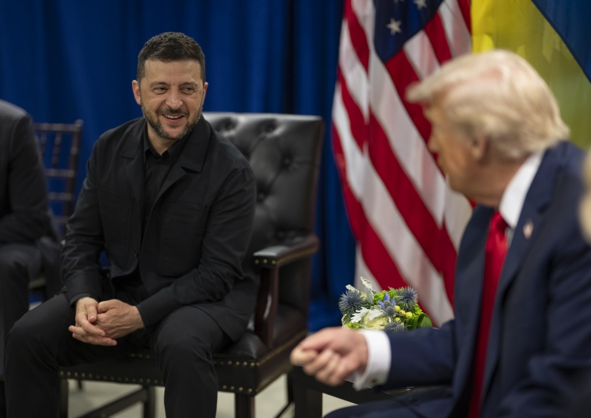 Tổng thống Ukraine Zelensky trong cuộc gặp với người đồng cấp Mỹ Trump. Ảnh: Nhà Trắng