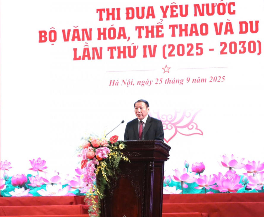 Bộ trưởng Bộ VHTT&DL Nguyễn Văn Hùng phát biểu khai mạc