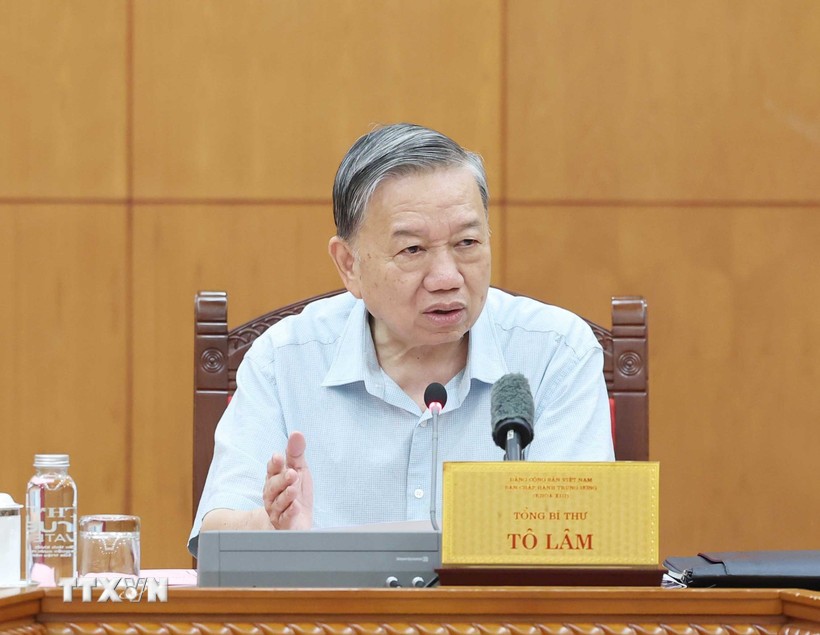 Tổng Bí thư Tô Lâm phát biểu. 