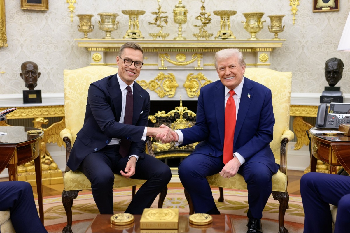 Tổng thống Mỹ Donald Trump (trái) cùng người đồng cấp Phần Lan Alexander Stubb tại Nhà Trắng ngày 9/10. Ảnh: Nhà Trắng