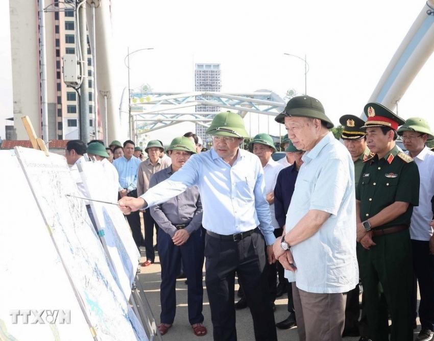 Tổng Bí thư kiểm tra công tác khắc phục hậu quả bão, lụt tại Thái Nguyên