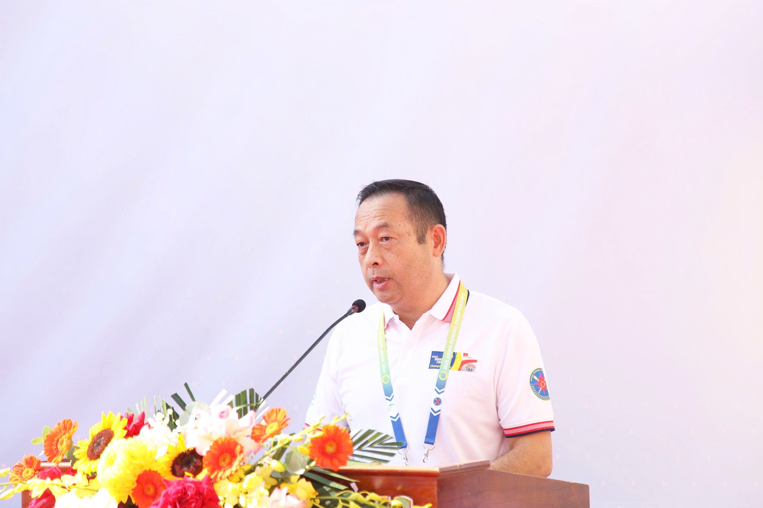 Đại diện trọng tài giải phát biểu tại sự kiện. Ảnh: Bản tin VH,TT&DL Hải Phòng.