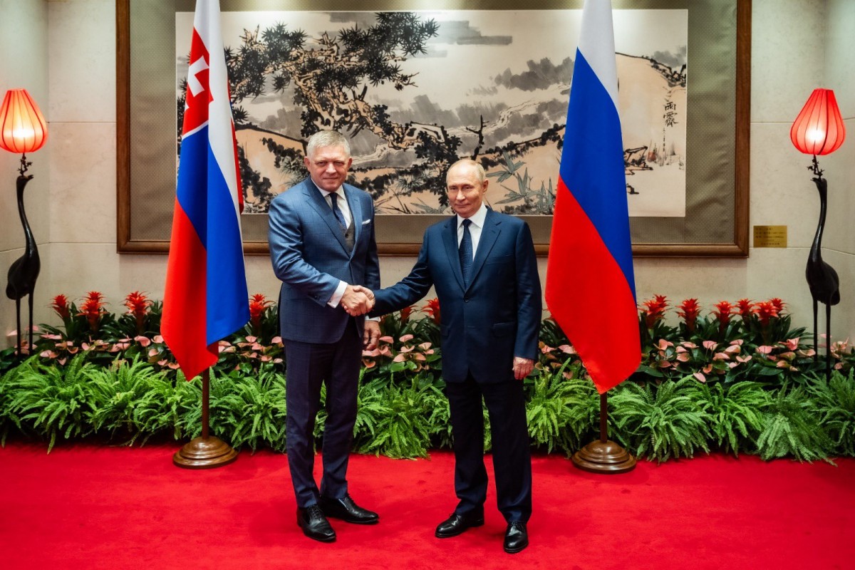 Thủ tướng Slovakia Robert Fico và Tổng thống Nga Vladimir Putin tại Trung Quốc ngày 3/9. Ảnh: X/@RobertFicoSVK