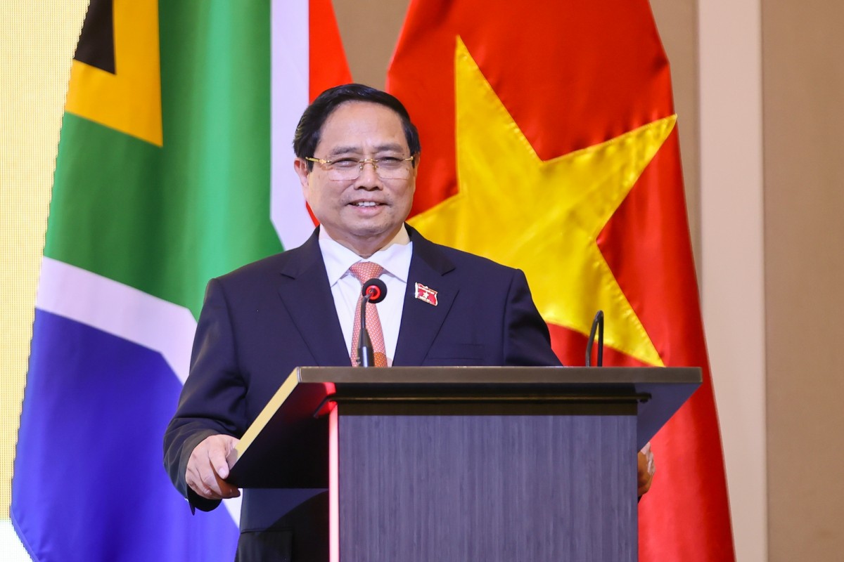 Thủ tướng tin tưởng chuyến thăm lịch sử của Tổng thống Cyril Ramaphosa sẽ ghi dấu ấn quan trọng trong quan hệ song phương. Ảnh: VGP.