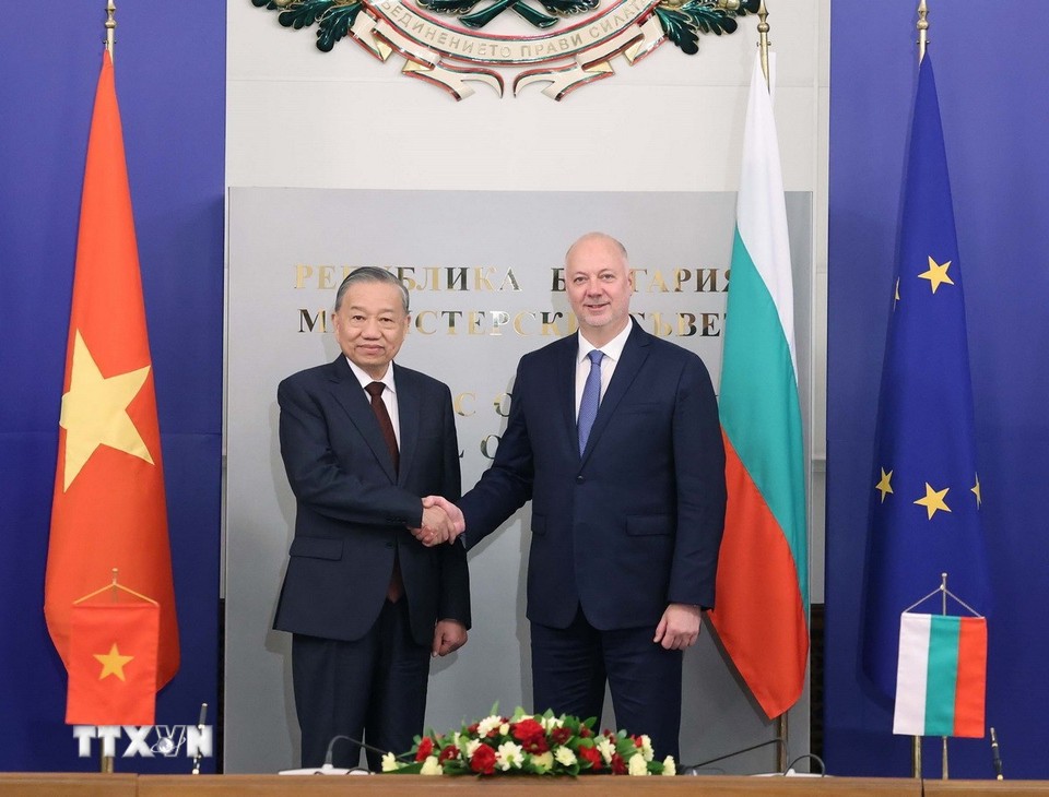 Tổng Bí thư Tô Lâm hội kiến Thủ tướng Bulgaria Rosen Zhelyazkov. Ảnh: TTXVN.