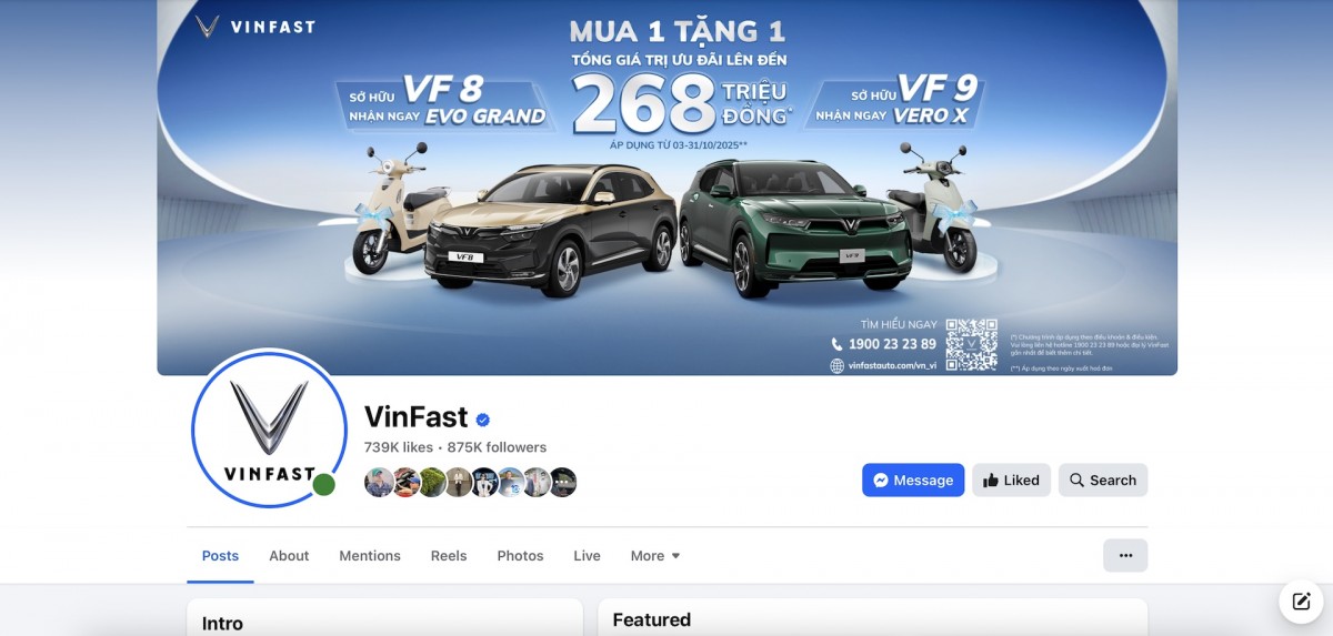 Vinfast cảnh báo hiện tượng lừa đảo thông qua fanpage giả mạo
