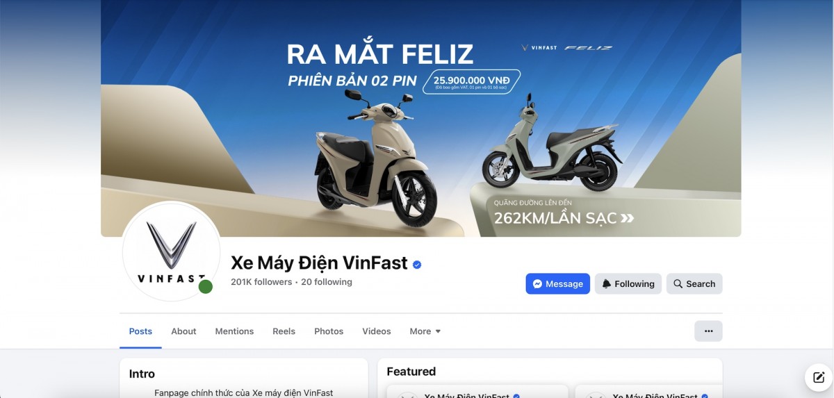 Vinfast cảnh báo hiện tượng lừa đảo thông qua fanpage giả mạo