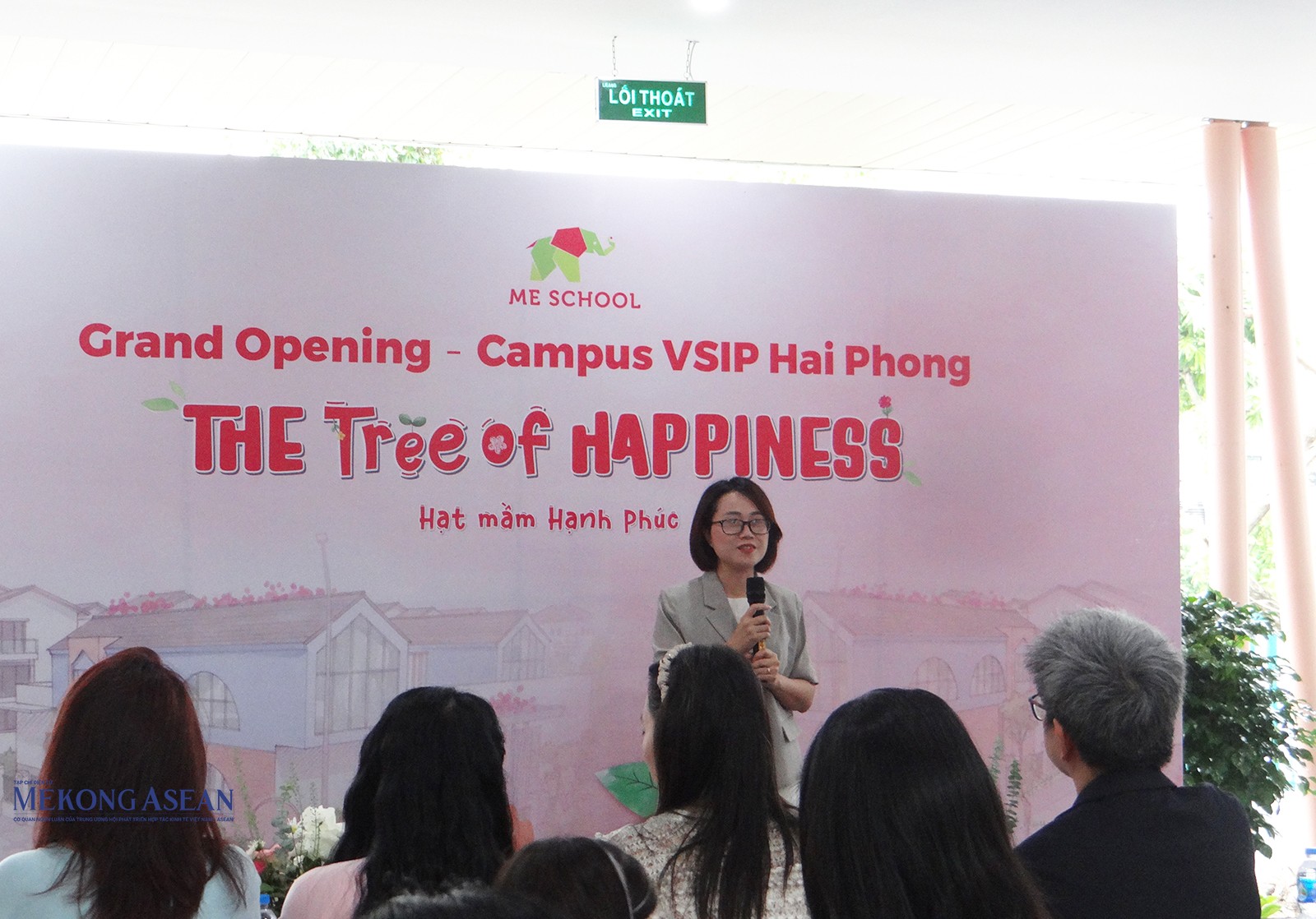 Bà Nguyễn Minh Phương, Trưởng phòng Marketing VSIP Hải Phòng phát biểu tại sự kiện. Ảnh: Phùng Nguyện/Mekong ASEAN.