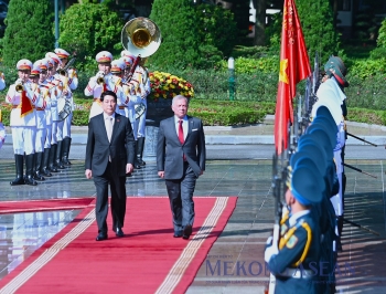 Chủ tịch nước Lương Cường chủ trì lễ đón Quốc vương Jordan