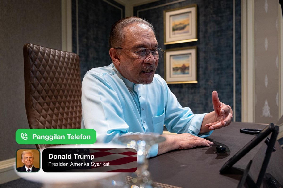 Thủ tướng Malaysia Anwar Ibrahim điện đàm với ông Donald Trump. Ảnh: Facebook/@Anwar Ibrahim