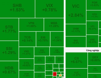 Bất chấp khối ngoại bán ròng, VN-Index tiếp tục bay cao trên đôi cánh VN30